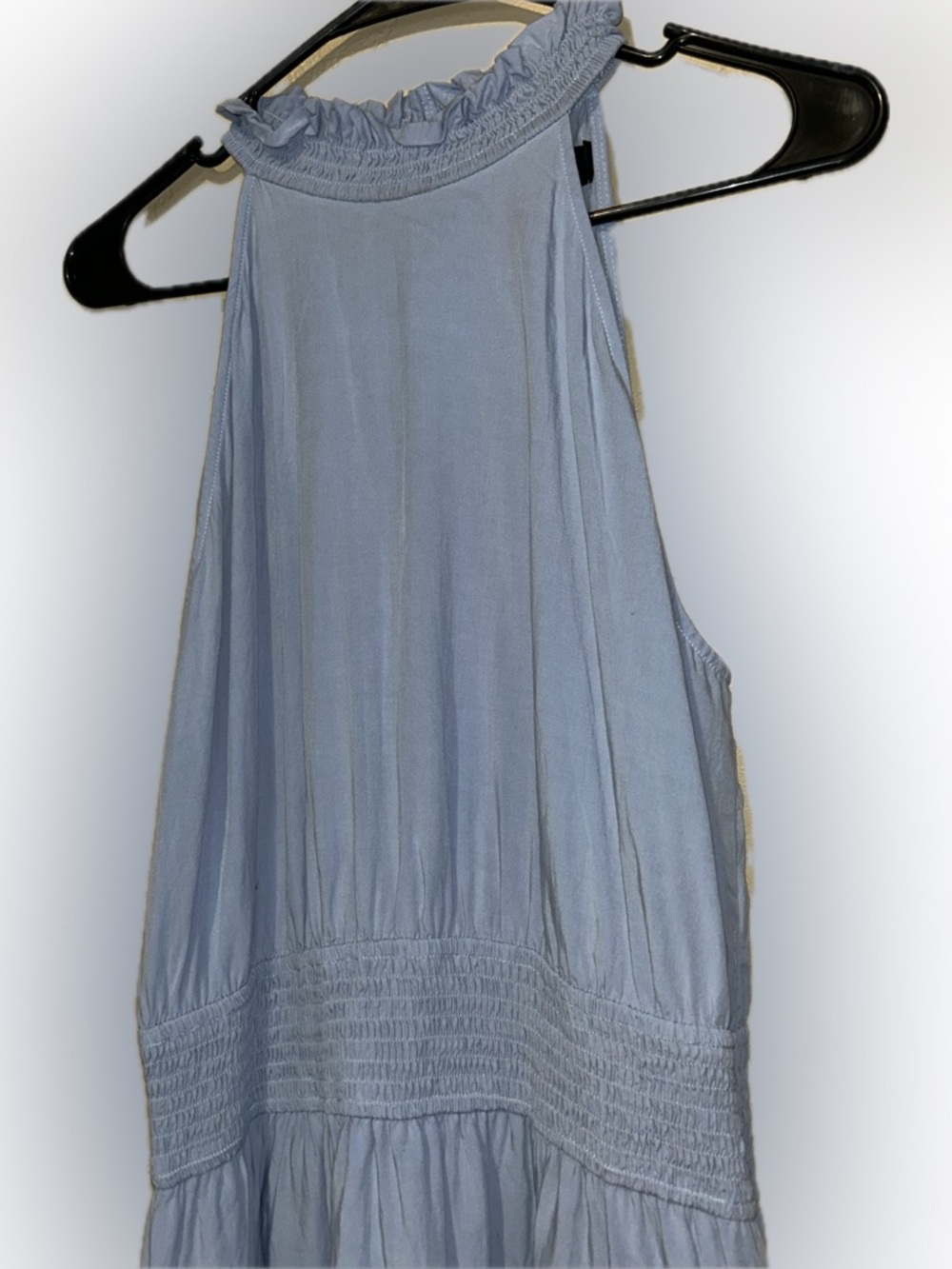 🔥5/$35🔥 Light Blue Boho Halter Tiered Sundress | Size XL - Picture 6 of 11
